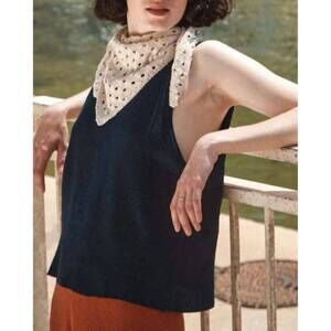 NEW L'ENVERS jasmine knit bandana scarf in off-white